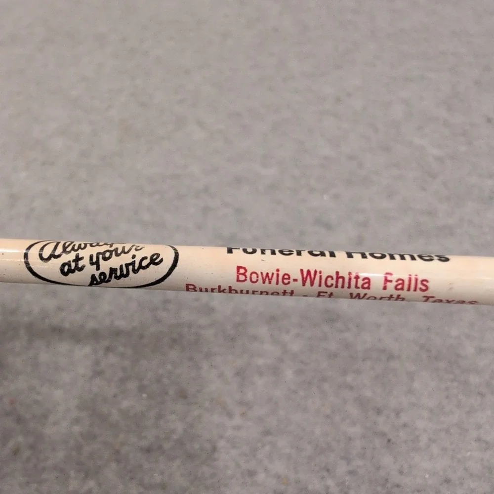 Vintage Owens & Brumley Funeral Homes Texas Advertising Pencil Wichita Falls - Picture 2 of 4